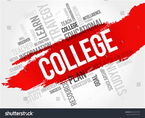 College Word Cloud Education Concept Stock Vector Royalty Free