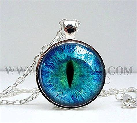 Silver Photo Prismatic Blue Cat Eye Pendant Necklace Joyas Para Gatos Joyería Hechas De Fotos