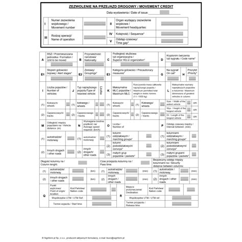 Zezwolenie Na Przejazd Drogowy Pojazd W Si Zbrojnych Rzeczypospolitej