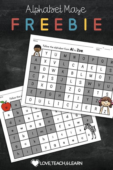 Alphabet Maze FREEBIE | Teaching resources primary, Primary writing, Teaching the alphabet