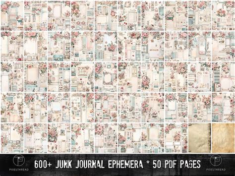 600 Antique Botanical Ephemera Fussy Cut Printable Junk Journal