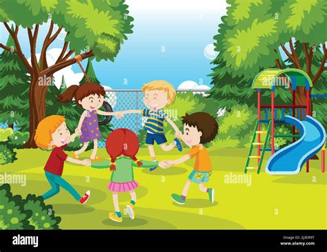 Kids Doing Physical Activity Illustration Stock Vector Image And Art Alamy