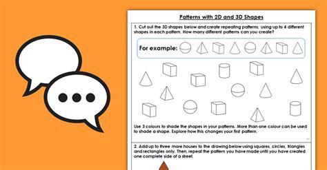 Shape Year 1 Patterns With 2d And 3d Shapes Discussion Problems