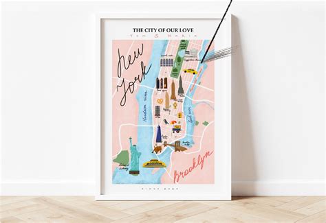 New York City map hand drawn illustration :: Behance