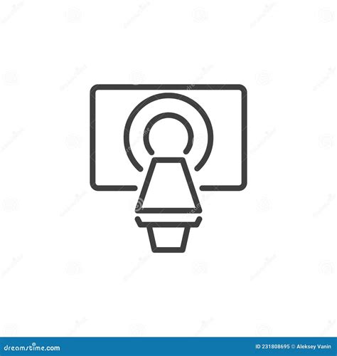 Computed Tomography Line Icon Stock Vector Illustration Of Editable