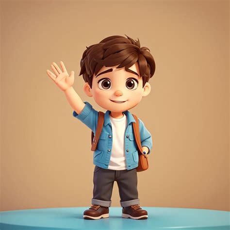 Premium Photo Cute Boy Raise Hand Cartoon Vector Icon Illustration People Education Isolated