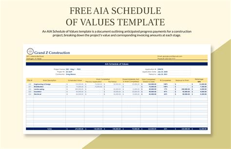 FREE Schedule of Value Templates - Download in Word, Google Docs, Excel, PDF, Google Sheets ...