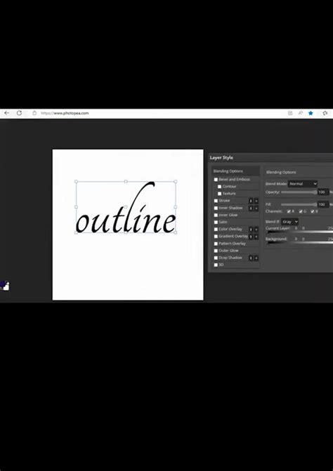 How To Create Outline Text In Photopea Easycanva Photopeatutorial Youtube