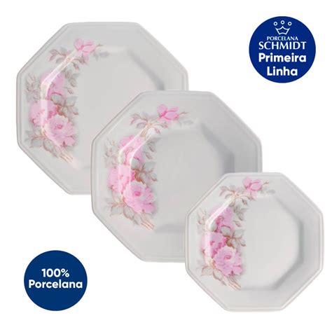 Aparelho De Jantar E Chá 20 Peças Maresias Porcelana Schmidt Select