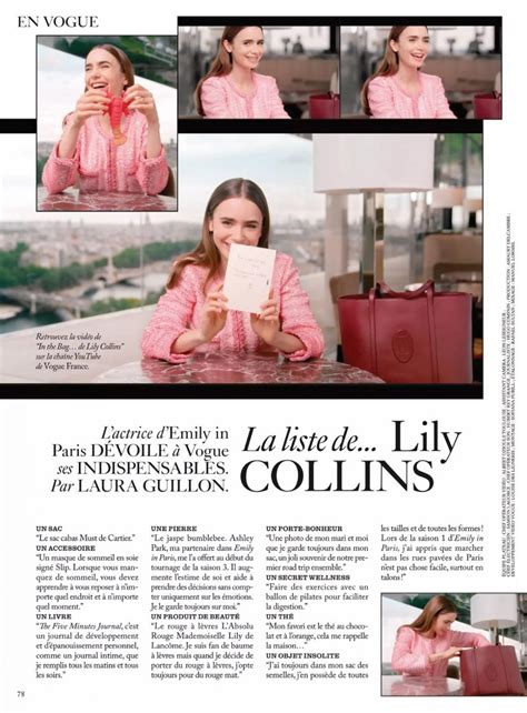 Lily Collins In Vogue Magazine France December January