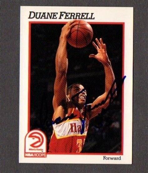 Duane Ferrell 1991 92 NBA Hoops Authentic Autographed Card Hawks EBay