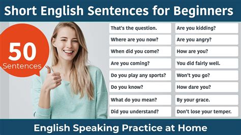 English Speaking Practice At Home 50 Short English Sentences For