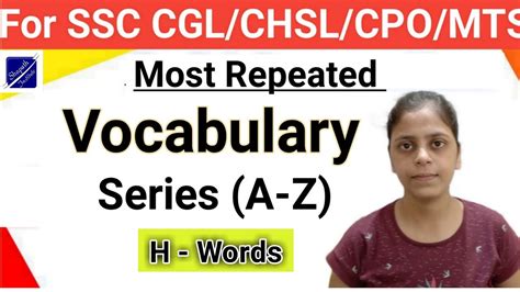 Vocabulary A Z Series SSC म पछ गए सर Vocabulary Words Synonyms