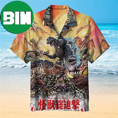 Godzilla Movie Summer Hawaiian Shirt Binteez