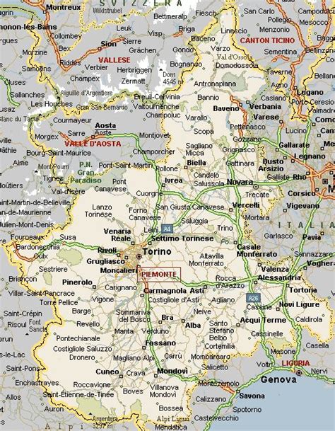 Cartina Geografica Della Regione Piemonte Mappa O Carta Geografia