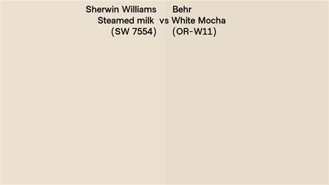 Sherwin Williams Steamed Milk Sw 7554 Vs Behr White Mocha Or W11 Side By Side Comparison