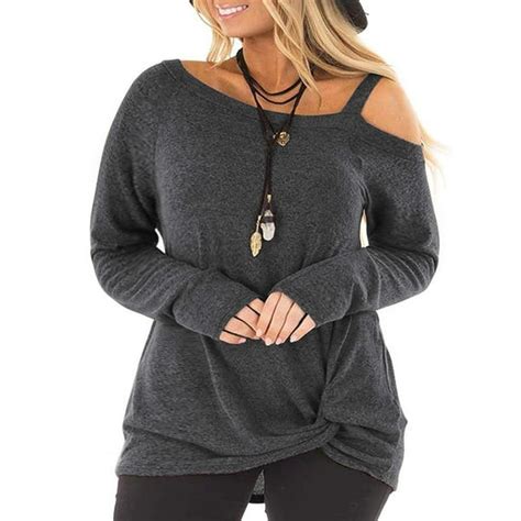 Adibosy Womens Plus Size Knotted Tops Casual Long Sleeve Tee Shirt