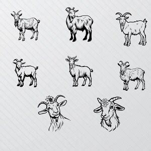 Goat Silhouette Svg, Goat Svg Cut File, Goat Clipart, Goat Png, Goat ...