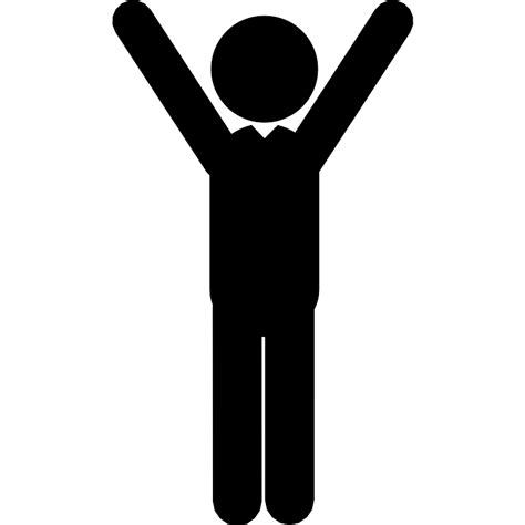 Standing Male Silhouette With Raised Arms Vector Svg Icon Svg Repo