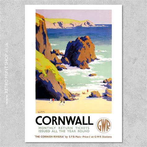 GWR Cornwall Poster - Vintage Railway Posters, Retro Print Shop