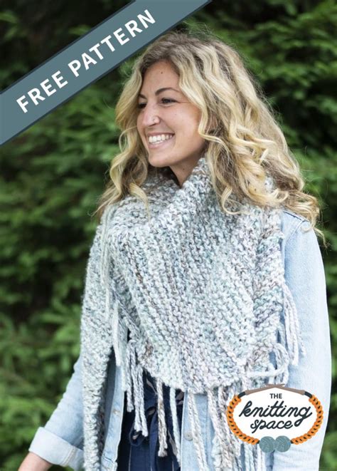 Fringed Statement Knit Shawl Free Knitting Pattern