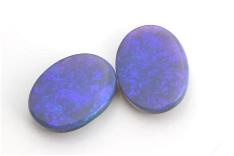 Black Opals – Pair of Deep Blue Black Opals – – The Opal Man