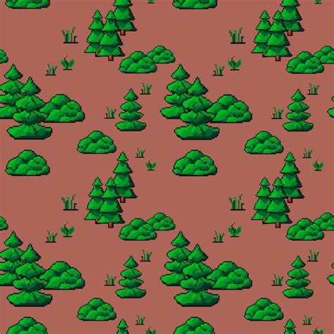 Premium Vector Forest Or Woods With Pine Trees And Grass Pixel