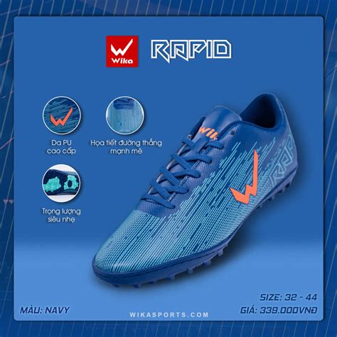 Giày đá bóng Wika Rapid màu navy Wika Sports