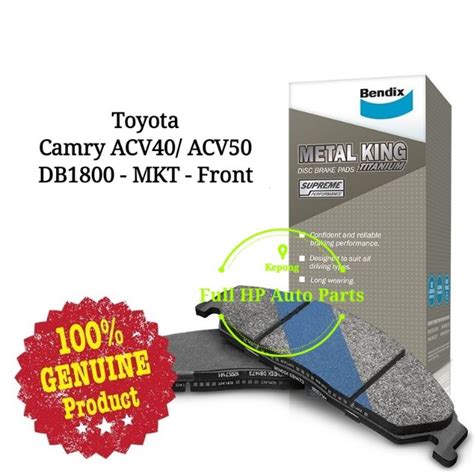 Original Bendix DB1800MKT Front Brake Pad Toyota Camry ACV40 ACV50 2