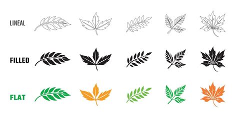 Set Of Leaf Icons Illustration 42974359 Vector Art At Vecteezy