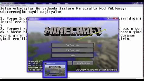 Minecraft Rehber 3 Mod Yüklemek 1 7 2 YouTube