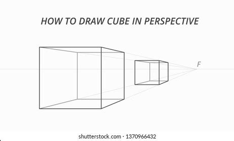 How Draw Cube Perspective Drawing Scheme Stock Vector (Royalty Free ...