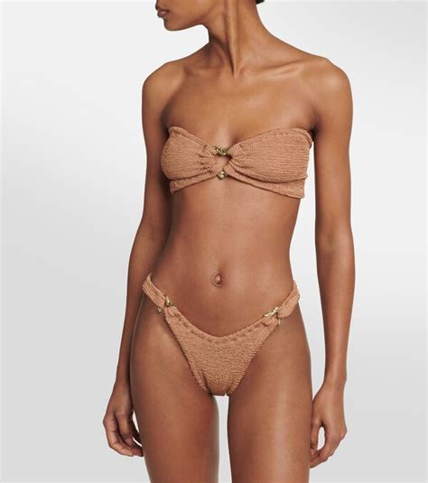 Hunza G Nicole Embellished Bikini Brown Editorialist