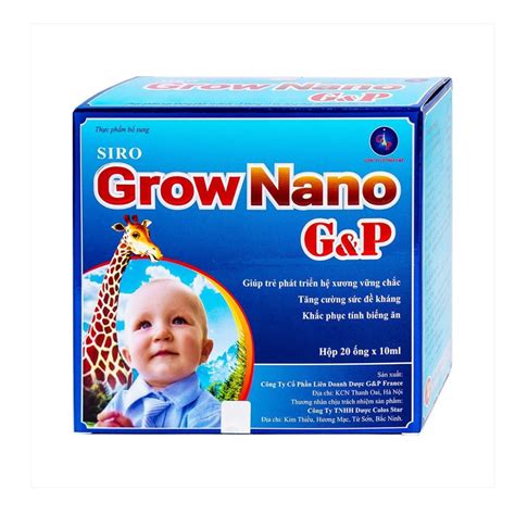 Siro Grow Nano G P Giúp Trẻ Phát Triển Hệ Xương Tăng Đề Kháng