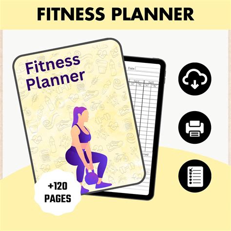 Fitness Planner Weight Loss Tracker Self Care Habit Tracker Meal Planner Workout