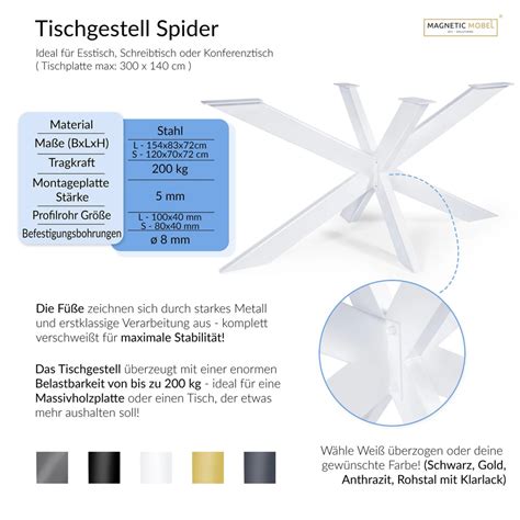 Tischgestell Spider Tischbeine Metall Tischkufen Konferenztisch