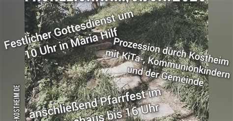 Einladung Zu Fronleichnamsprozession Und Pfarrfest Pfarrgruppe Mainz