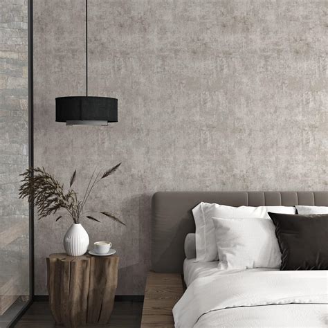 Hotdecor Thick Concrete Wallpaper For Bedroom Grey Wallpaper Peel And Stick Gray