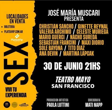 Muscari Presentará Su Obra Sex En El Teatro Mayo Radio Estación