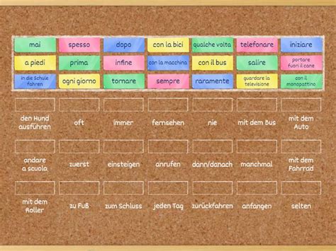 Wortschatz Tagesablauf Match Up