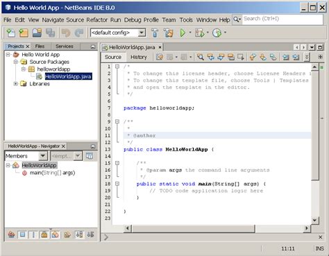 Hello World For The Netbeans Ide The Java™ Tutorials Getting