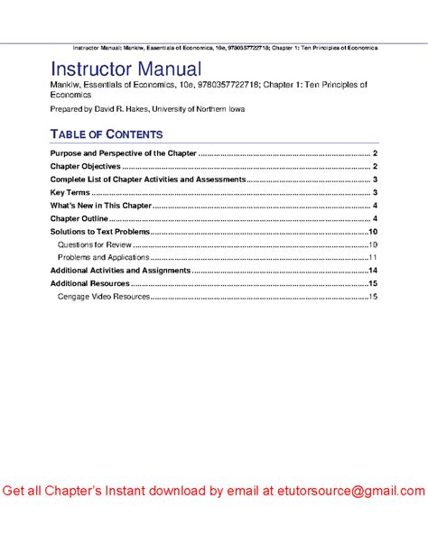 Solutions Manual For Essentials Of Economics E Gregory Mankiw