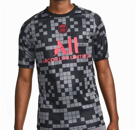 CAMISA PSG NIKE PRÉ MATCH CINZA PRETO LOUCOS POR FUTEBOL STORE