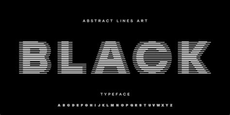 Premium Vector Font Set Monogram Logo Lines Abstract Art Modern Alphabet Typography Typeface