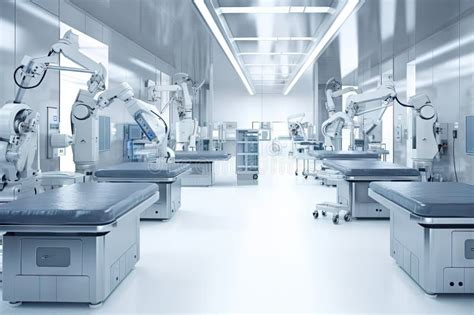 Cleanroom With Robots Performing Delicate On Patient Stock Image