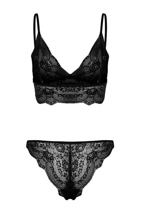 Trendyol Collection Black Lace Capless Lingerie Set Thmss Cc