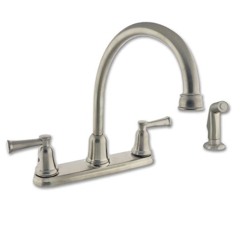 Chadwell Supply Two Handle High Arc Kitchen Faucet W Spray Stainless