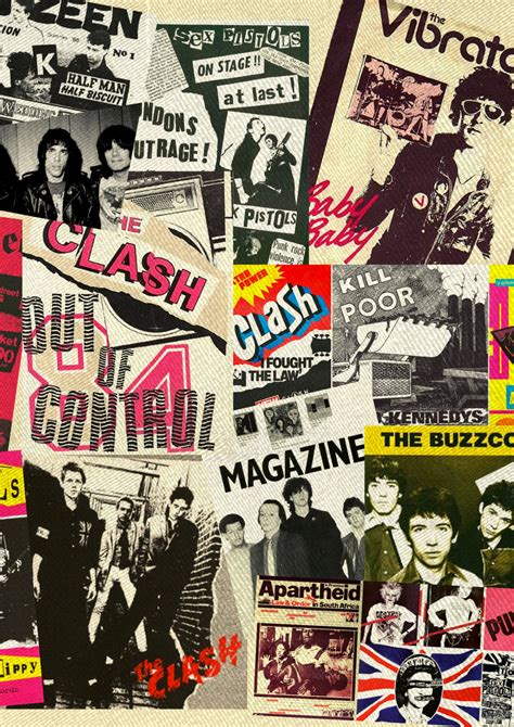 Punk Music Print Collage Vintage Poster Music Lovers Wall Etsy