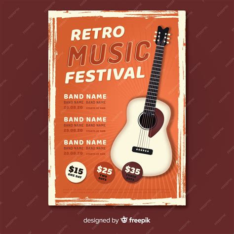 Free Vector Retro Music Poster Template