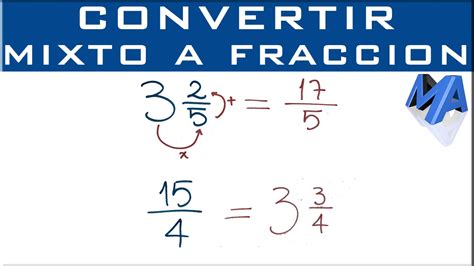 Convertir números mixtos a fracciones Guía paso a paso